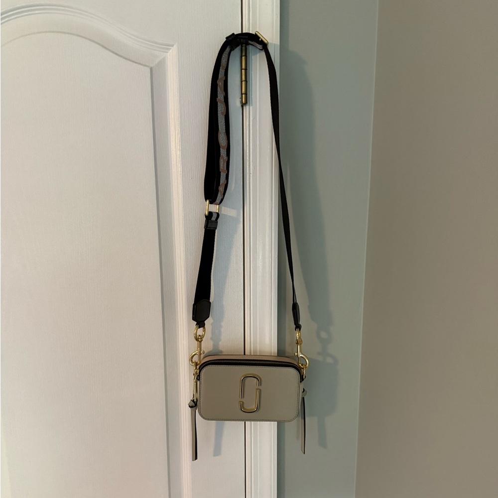 Marc Jacobs Cream and Black Structured Crossbody Bag